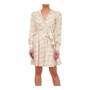 Gedessineerde Jurk Twinset , Beige , Dames