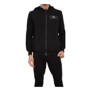 Comfortabele Zip-through Sweatshirt voor Heren Plein Sport , Black , H...