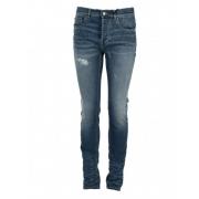 Slim Fit Jeans met Tapered Legs Les Hommes , Blue , Heren
