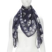 Pre-owned Silk scarves Alexander McQueen Pre-owned , Blue , Dames