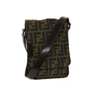 Tweedehands Zwarte Canvas Fendi Schoudertas Fendi Vintage , Black , Da...