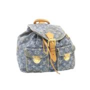 Pre-owned Denim backpacks Louis Vuitton Vintage , Blue , Dames