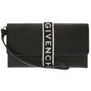 Zwarte Leren Givenchy Clutch Givenchy Pre-owned , Black , Dames