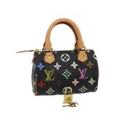 Pre-owned Canvas handbags Louis Vuitton Vintage , Black , Dames