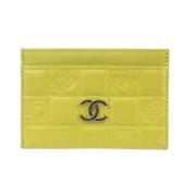 Vintage Leren Portemonnees Chanel Vintage , Yellow , Dames