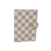 Beige Canvas Agenda Damier Azur Louis Vuitton Vintage , Beige , Dames