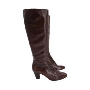 Pre-owned Leather boots Salvatore Ferragamo Pre-owned , Brown , Dames