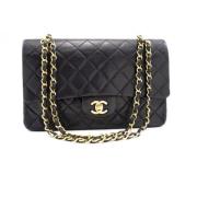 Pre-owned Double Flap Bag Chanel Vintage , Black , Dames