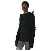 Kasjmier Wol Gebreide Trui Rick Owens , Black , Heren