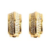 Pre-owned Metal earrings Dior Vintage , Yellow , Dames