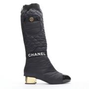 Pre-owned Fabric boots Chanel Vintage , Black , Dames