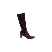 Pre-owned Suede boots Salvatore Ferragamo Pre-owned , Brown , Dames