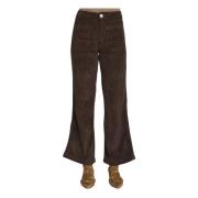 Bruine Fluwelen Broek met Zakken Masscob , Brown , Dames