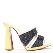 Pre-owned Leather heels Christian Louboutin Pre-owned , Blue , Dames