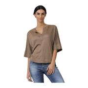 Stijlvolle Maglia Shirt Gran Sasso , Beige , Dames