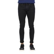 Skinny Denim Stretch Jeans Dondup , Black , Heren