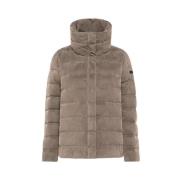 Hoge-hals Cupro Stof Tubulaire Puffer RRD , Beige , Dames