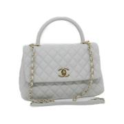 Pre-owned Leather chanel-bags Chanel Vintage , White , Dames