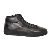 Hoge leren sneakers Santoni , Black , Heren