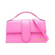 Fluorescerende Roze Leren Crossbody Tas Jacquemus , Pink , Dames