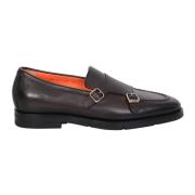 Tijdloze Double Strap Monk Schoenen Santoni , Brown , Heren