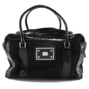 Pre-owned Suede handbags Anya Hindmarch Pre-owned , Black , Dames