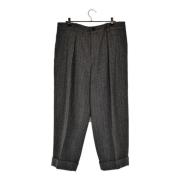 Zeer goede staat Pre-owned stoffen broek Gucci Vintage , Gray , Dames