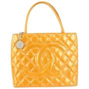 Tweedehands Leren Schoudertas Chanel Vintage , Orange , Dames