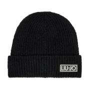 Zwarte logo beanie voor dames Liu Jo , Black , Dames