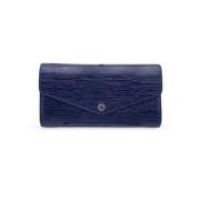 Pre-owned Leather wallets Louis Vuitton Vintage , Blue , Unisex