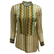 Pre-owned Silk tops Dries van Noten Pre-owned , Green , Dames