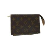 Tweedehands Svart Lerret Handtas Louis Vuitton Vintage , Brown , Dames