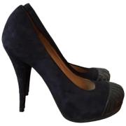 Pre-owned Suede heels Fendi Vintage , Blue , Dames