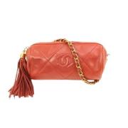 Vintage Leren Schoudertas Chanel Vintage , Red , Dames