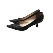 Chanel Zwarte Leren Pumps Chanel Vintage , Black , Dames