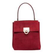 Pre-owned Suede handbags Salvatore Ferragamo Pre-owned , Red , Dames