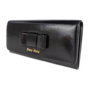 Pre-owned Leather wallets Miu Miu Pre-owned , Black , Dames
