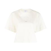 Arrows-motief Crop T-shirt Off White , White , Dames