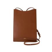 Hazelnootkleurige Leren Crossbody Tas A.p.c. , Brown , Dames