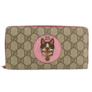 Pre-owned Canvas wallets Gucci Vintage , Beige , Dames