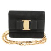 Pre-owned Suede handbags Salvatore Ferragamo Pre-owned , Black , Dames