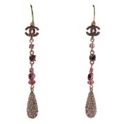 Pre-owned Metal earrings Chanel Vintage , Purple , Dames