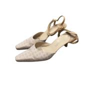 Chanel Leren Sandalen, Beige, Maat 39.5 Chanel Vintage , Beige , Dames