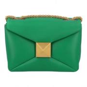 Pre-owned Leather shoulder-bags Valentino Vintage , Green , Dames