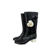 Pre-owned Leather boots Chanel Vintage , Black , Dames