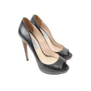 Pre-owned Leather heels Prada Vintage , Black , Dames