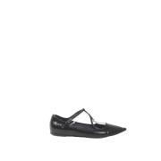 Pre-owned Leather flats Dolce & Gabbana Pre-owned , Black , Dames