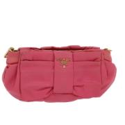 Pre-owned Leather clutches Prada Vintage , Pink , Dames