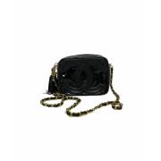 Vintage Leren Crossbody Camera Tas Chanel Vintage , Black , Dames