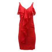 Pre-owned Silk dresses Valentino Vintage , Red , Dames